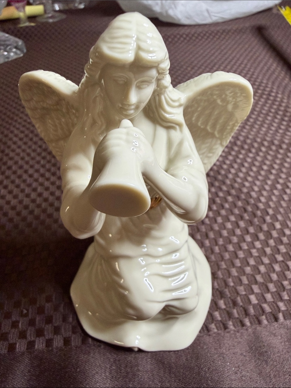 Vintage Lenox Cream Glazed Angel Playing Trumpet